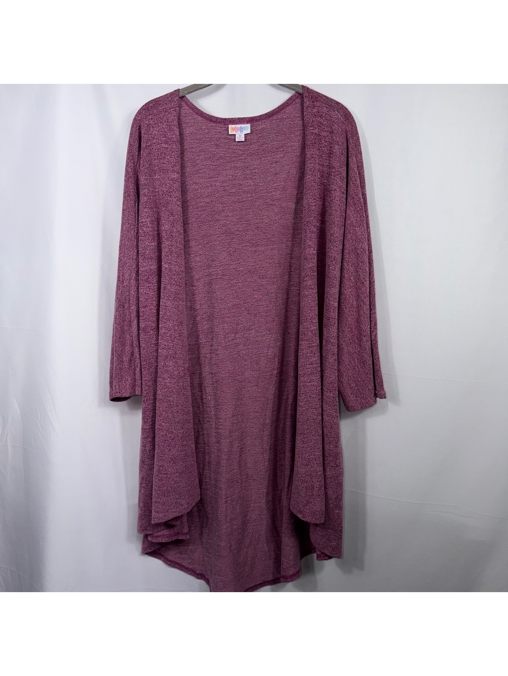 LuLaRoe Monroe M Burgundy Open Front Cardigan